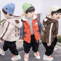 Baby cotton clothes boy winter clothing Han version cotton clothes 2019 new ocean gas middle children plus velvet thickened winter cotton jacket