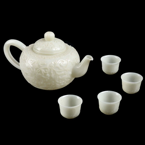 盛通珠宝 Украшение из нефрита, водный заварочный чайник, чашка, чайный сервиз, коллекция