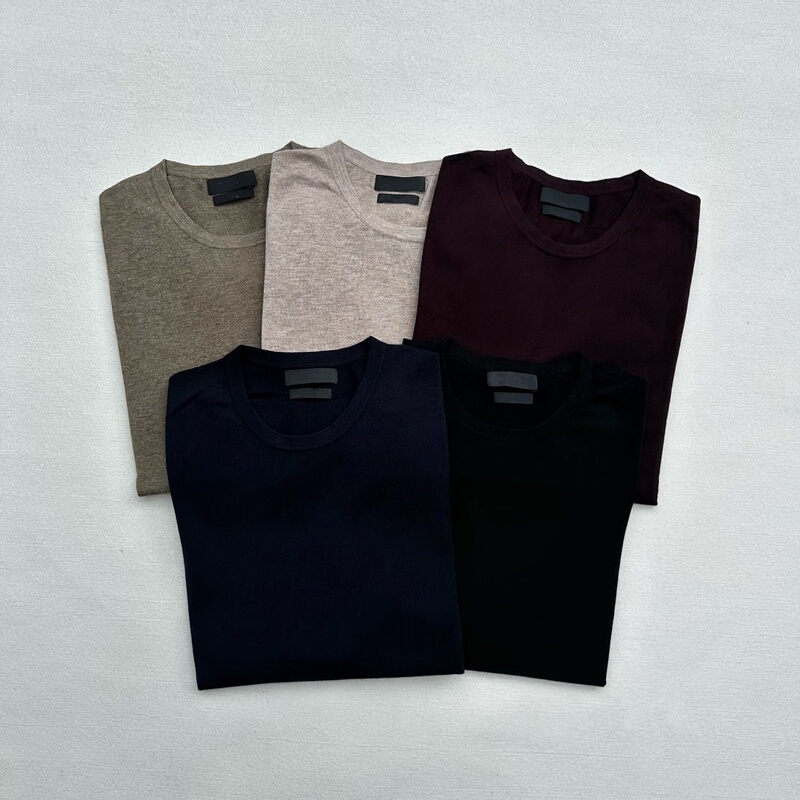 25 Autumn/Winter Spain and Portugal All-Cotton Comfortable Cut Men's Crew Neck Knit Sweater