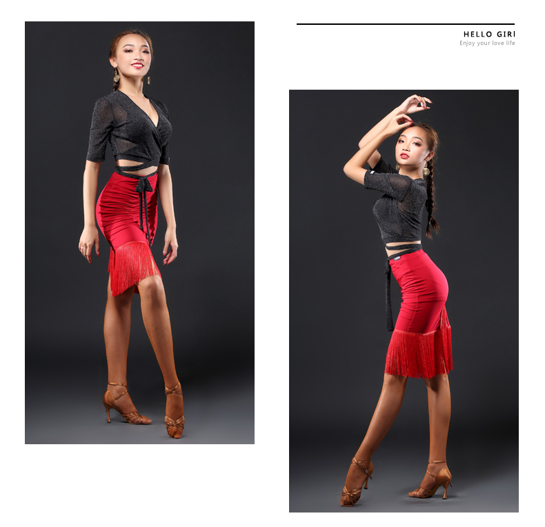 HCdance Váy khiêu vũ Latin Quần áo khiêu vũ nữ Quần áo tập thể dục áo sơ mi khiêu vũ Phụ nữ cảm nhận về áo khiêu vũ hiện đại A1050 - Khiêu vũ / Thể dục nhịp điệu / Thể dục dụng cụ trang phục khiêu vũ