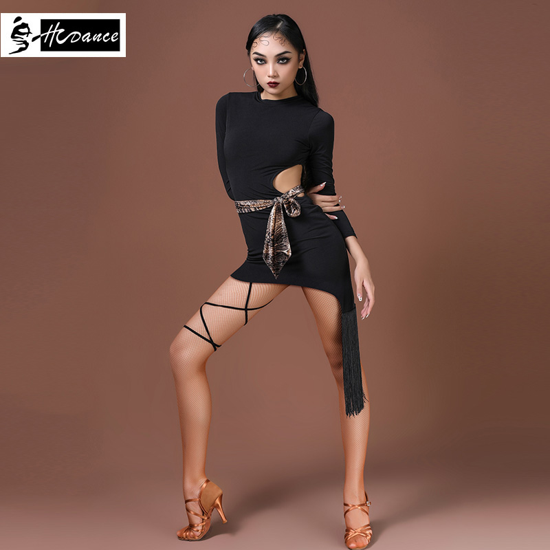 Dynasty Latin dance dress Western decoration body straps waist hollow Latin dance skirt adult with chest cushion A3274