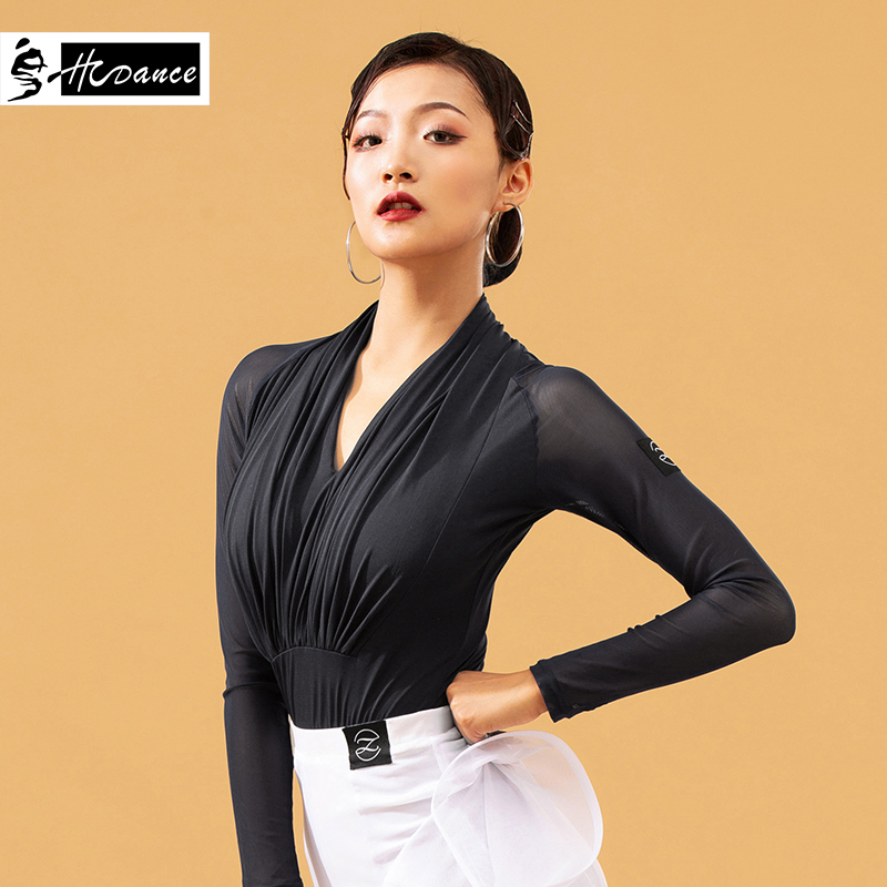 Dynasty Latin dance tops modern dance costumes female adult ballroom dance practice clothes national standard dance jumpsuit waltz