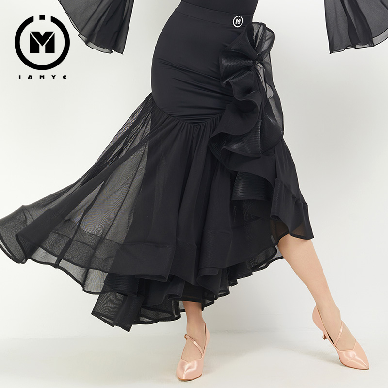 IAMYC Morden dance dress rehearsal for national standard dance dress competition with dress new and large swing half body dress B20027 -Taobao