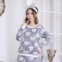 Đặc biệt cung cấp mùa đông phụ nữ flannel dày đồ ngủ ấm áp bộ san hô lông cừu dài tay quần dịch vụ nhà mùa xuân và mùa thu đồ ngủ mùa đông