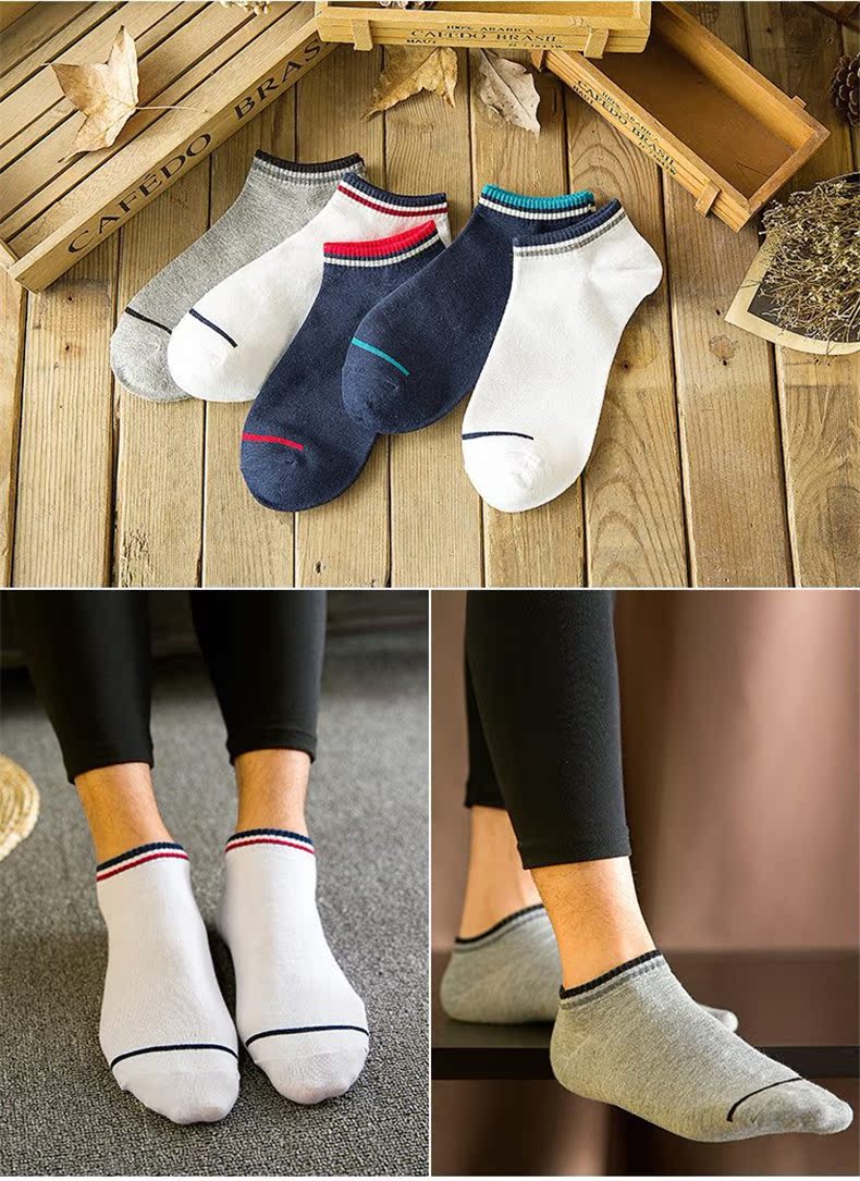 Cotton khử mùi thấm mồ hôi cotton thể thao nam vớ thấp để giúp nông miệng mùa thu và mùa đông dày silicone chống trượt vớ thuyền nam vô hình tất vintage