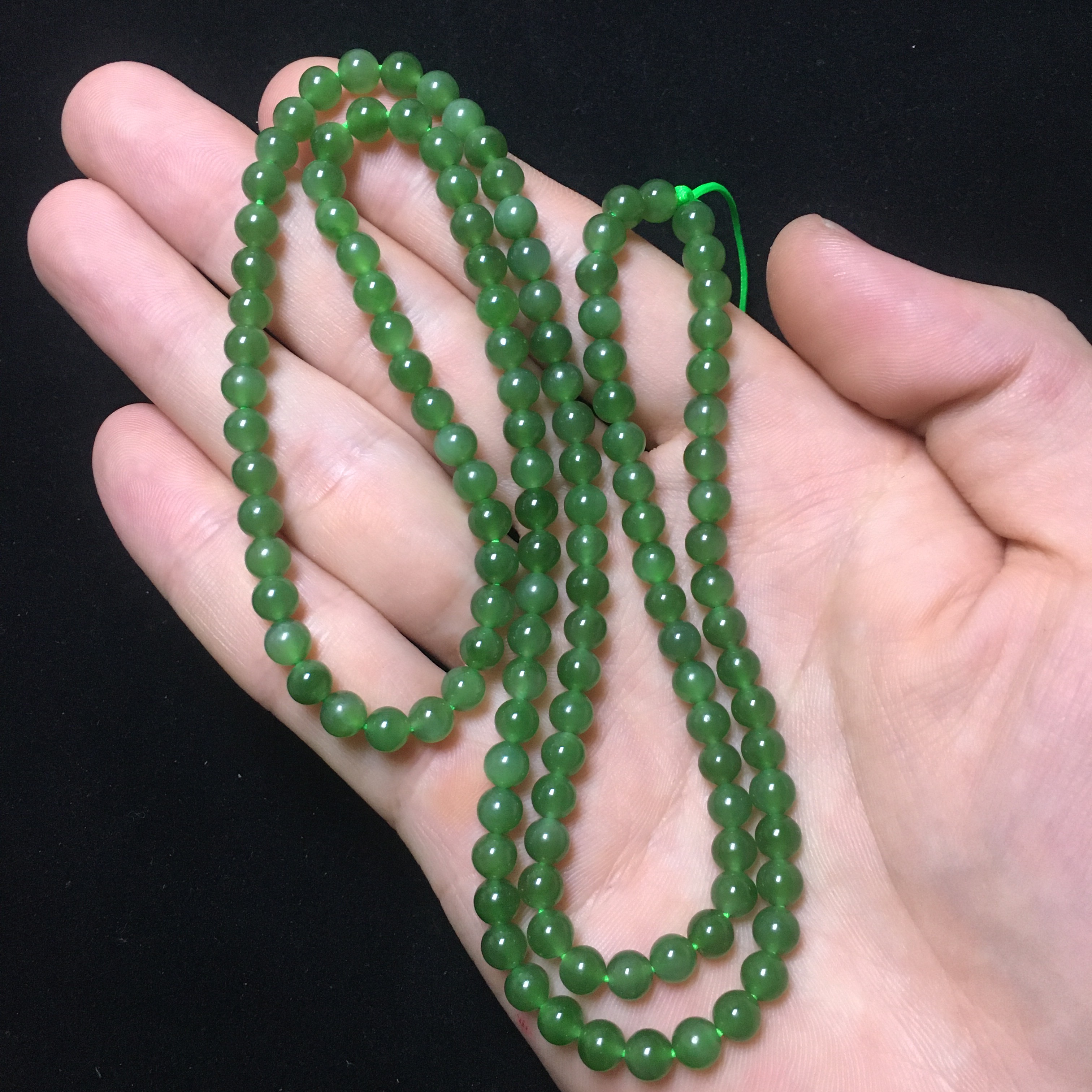Natural And Tian Jade Jade Necklace Russian Beyu Jade Autumn Winter Sweater Chain Card 5mm Female Money Chain DIY Accessories-Taobao