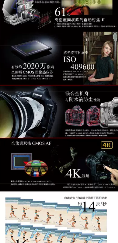 Canon1DX2 một thân máy ảnh DSLR full-frame EOS-1DX Mark II 4K video 1DX 2 - SLR kỹ thuật số chuyên nghiệp