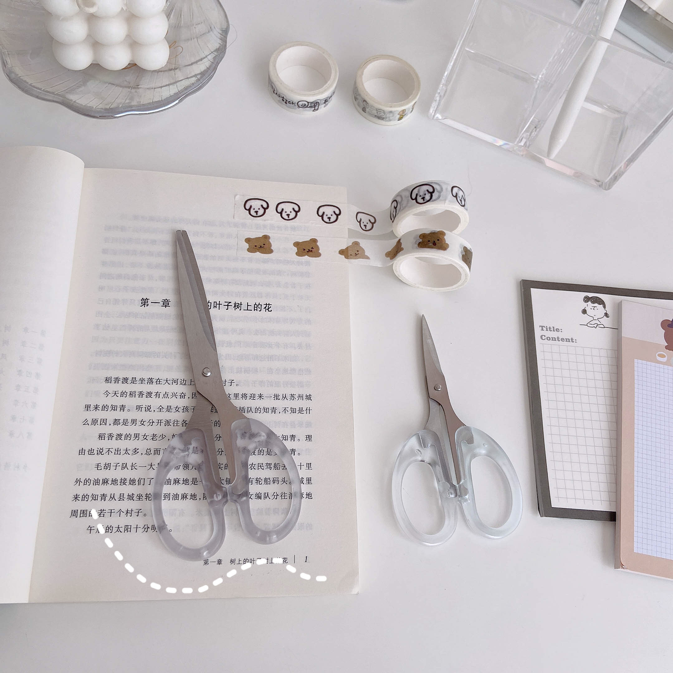 ins wind minimis transparent small scissors teenage girl hearts students with office handbooks beauty work cut scissors handmade diy stationery