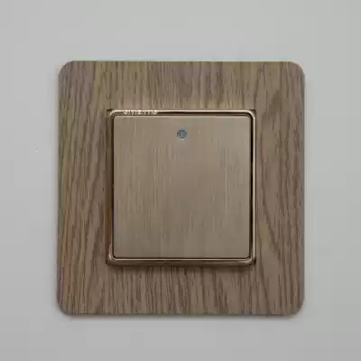 Switch sticker protective cover Socket light Modern simple Chinese style wood grain leave-in single and double switch decorative cover custom