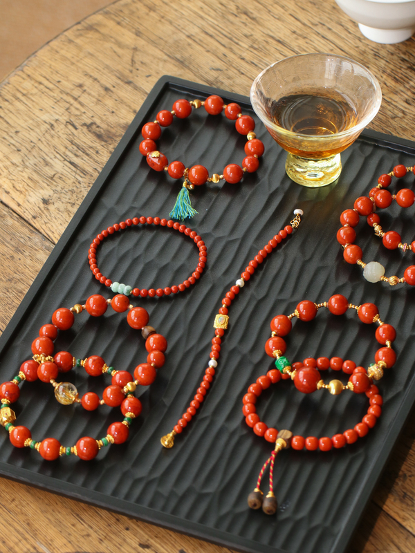 Yuxin Ziyu × Guangdong Bay Area Cultural Goods No. 1-10 Authentic Sichuan Material Southern Red Full Color Full Texture National Style Multi-Gemstone Bracelet