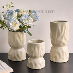 Medieval-Style Art Vase Ceramic Ornament for Hydroponic Flower Arrangement, Rose, Living Room Dining Table Soft Decoration, High-End Trendy Item