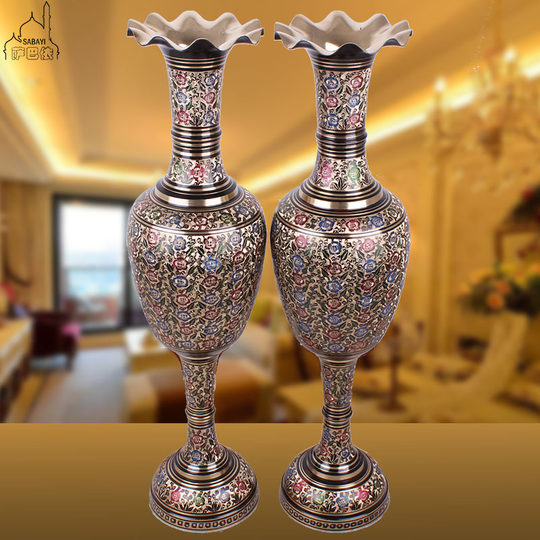 Large black lacquer floor-standing vase opening ceremony bronzeware