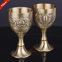 Russian European-style copper wine glass large three-dimensional carved goblet wine wine glass craft ornaments gift set