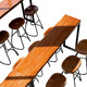 상업용 단철 바 테이블 긴 벽 높은 좁은 테이블 바 테이블 현대 간단한 단단한 나무 바 테이블과 의자 조합