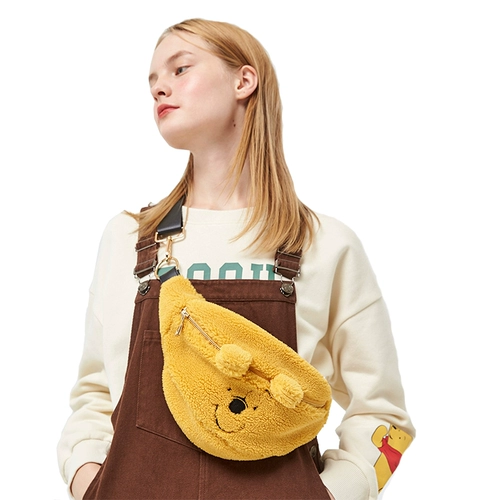 Брендовая демисезонная мультяшная поясная сумка, милая модная нагрудная сумка, с медвежатами