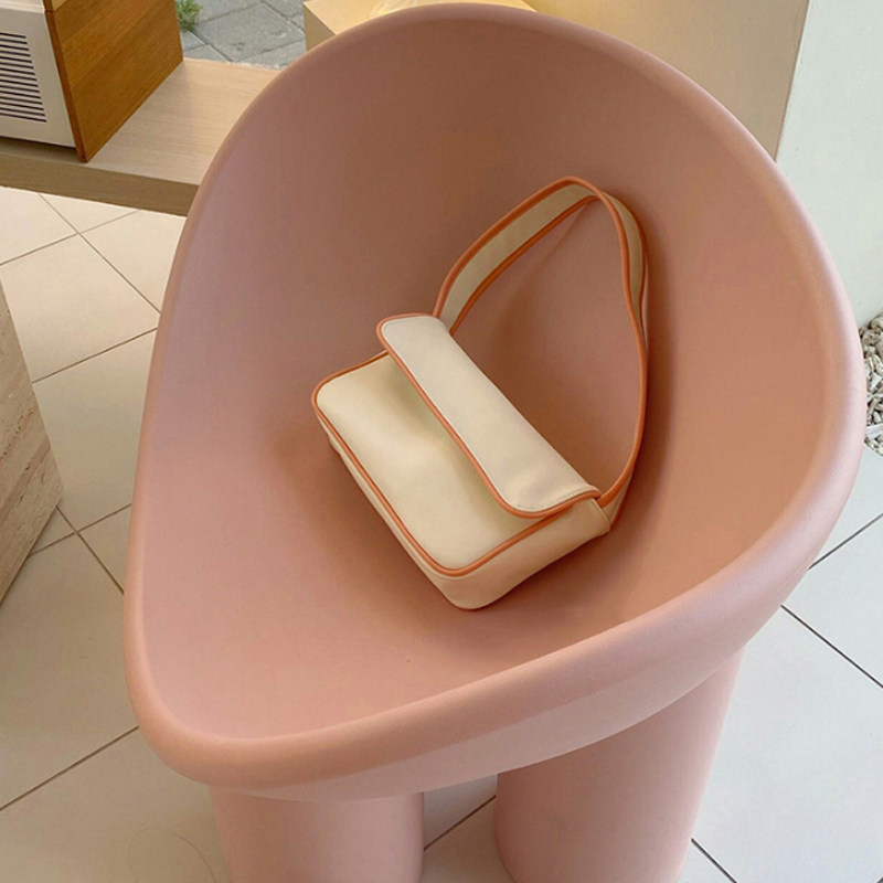 Collision Color Wrapping wide shoulder strap PU Cortex Sensation Armband Pop STICK BAG RETRO WOMAN BRIEF 100 LAP ATMOSPHERIC SINGLE SHOULDER BAG