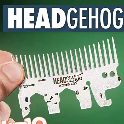 Headgehog multifunctional pocket comb portable EDC combination tool stainless steel imported from the United States