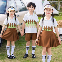 Les uniformes de lécole primaire manches courtes Inn Lun Wind 61 Choral Children Games Bancostumes Suit Kindergarten Garden Wear