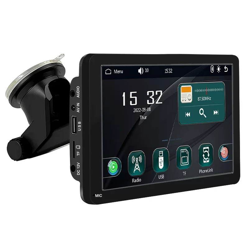 Портативный настольный беспроводной автомобильный CarPlay MP5 плеер 7-дюймов Bluetooth карта plug-in прикуриватель 12V/24V
