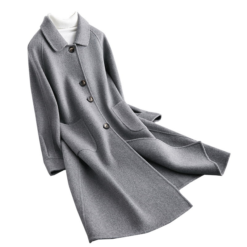 Difen Lujia wool double-sided Korean coat for women