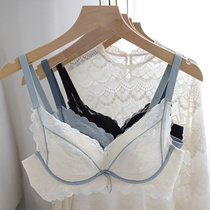 Sweet and sensitive lace underwear AB cup small bra gathered middle thick bra without steel ring Model breathless girl bra