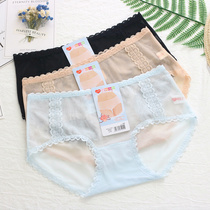 Dei girl Jane about light soft net yarn sexy transparent lace speed dry overdraft with hip mid-waist elastic underpants