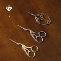 Yiji Crane type tea bag scissors tea scissors thread scissors retro handmade tea ceremony paper-cutting knife tea scissors tea ceremony accessories