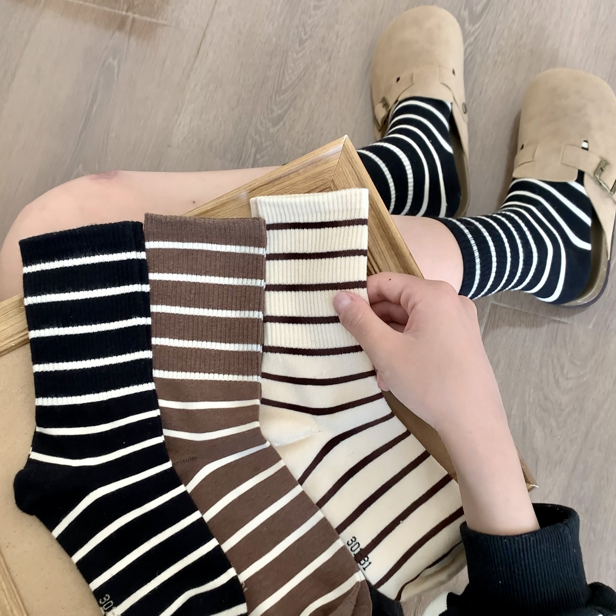 The atmosphere is full of stripes to be good to wear again and who wears who looks good to wear out of advanced sense-Taobao
