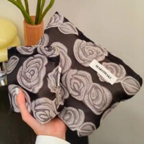 Japanese high-end cosmetic bag hibiscus mesh cosmetics storage bag travel toiletry bag large capacity portable women