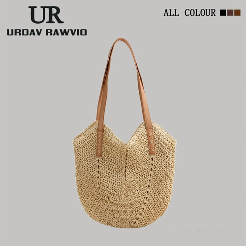 Соломенная сумка через плечо, пляжная вместительная и большая сумка на одно плечо, популярно в интернете