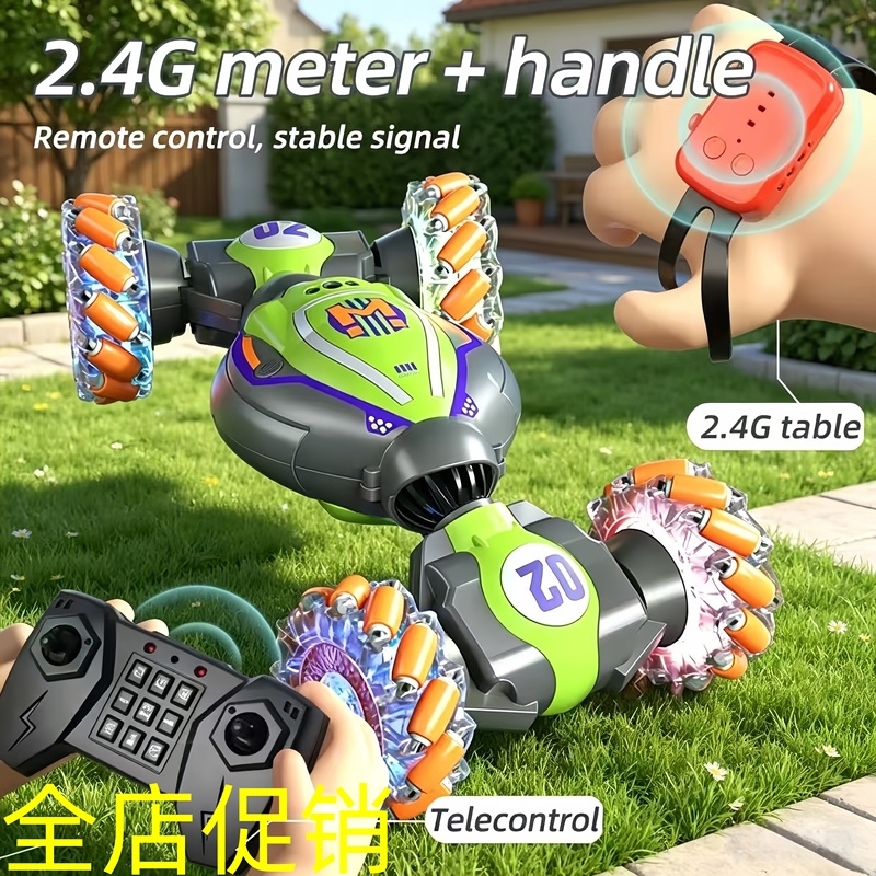 Gesture-Sensing Transforming Car, Climbing Stunt Drift Car, Wireless Remote Control Light-Up Four-Wheel Drive Transforming Remote Control Car