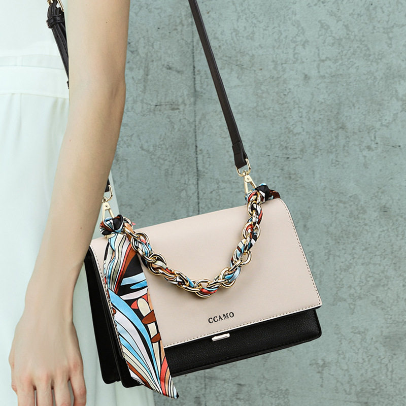 French counter genuine leather all-match light luxury fashion Messenger bag women 2022 new shoulder chain small square bag trend