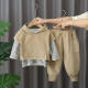 Children's corduroy clothes boys spring three-piece new children's baby sweater suits 1-3-5 years old 6 babies