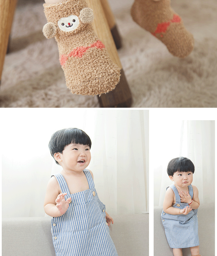 Vớ trẻ em mùa thu và mùa đông 1-3 tuổi Bé vớ sàn dày sơ sinh chống trượt phim hoạt hình san hô nhung lỏng miệng trẻ mới biết đi quần tất da chân dày đẹp cho bé gái