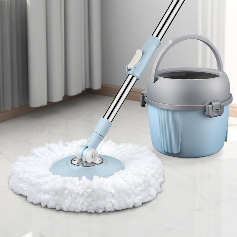 Blue Raccoon Mop, Hands-Free Washing, Household Rotating Pole Mop, Single Bucket Mop, Automatic Wringing, Lazy Person's Floor Cleaning Tool Blue Raccoon Mop, Hands-Free Washing, Household Rotating Pole Mop, Single Bucket Mop, Automatic Wringing, Lazy Person's Floor Cleaning Tool