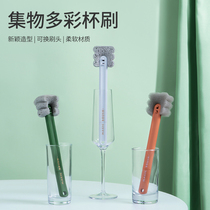 Cup brushed long handle clean without dead angle washing go to tea stainer Bottle God Instrumental Deserve Cup Lid Slit Brushed Sponge Brush