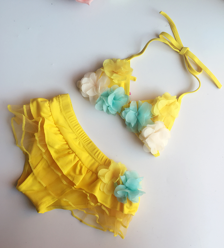 Trẻ em Hàn Quốc mùa xuân nóng bỏng trẻ sơ sinh kích thước nhỏ váy bikini cô gái váy chia áo tắm dễ thương đồ bơi mẹ và bé