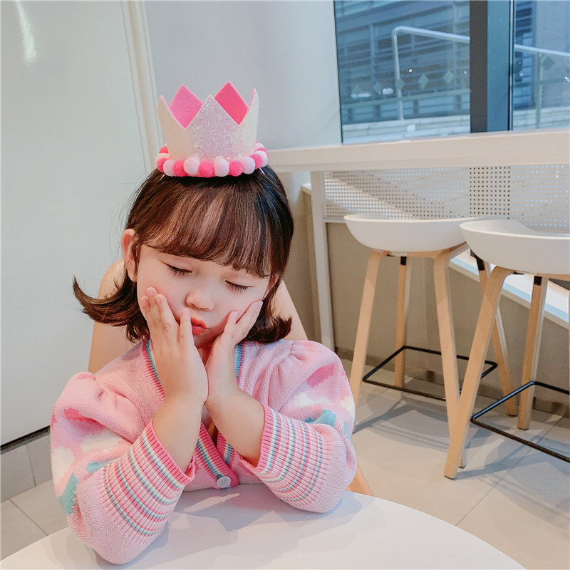 Hairpin Birthday Party Head Accessories Hair Hoop Women Crown Nets Red 2021 New Ins Children Women's Treasure Photo Props