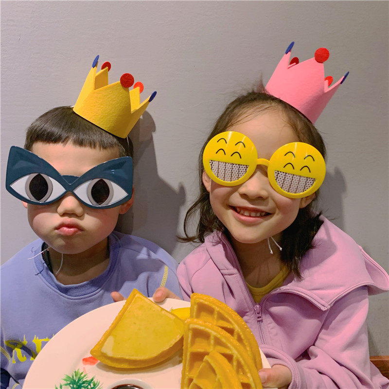 Internet celebrity birthday glasses funny glasses children's party cake photo props a set of decoration ins2021