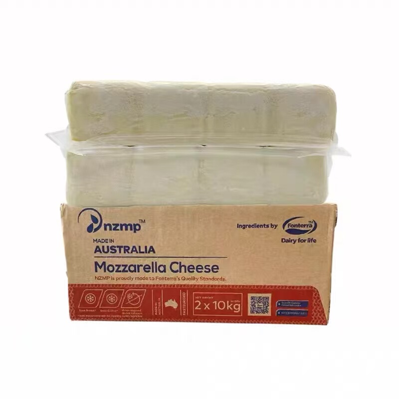 Nzmp Fonterra Australian Mozzarella Cheese 10Kg/Block for Pizza, Baked Rice, Hot Dogs, Commercial Use