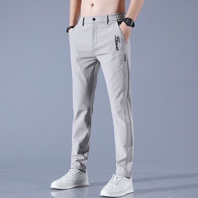New Style Golf Pants for Men, Sports Breathable Quick-Dry Thin Semi-Elastic Waist Fashionable Versatile Golf Trousers