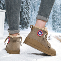 Snow boots for women 2024 autumn and winter plus velvet to keep warm Northeast large cotton shoes waterproof and non-slip thick-soled high-top Martin boots