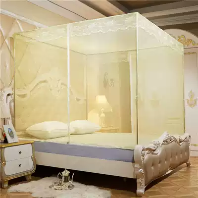 Mosquito net three-door square top zipper encrypted bottom full bottom 1 5m bed double 1 8 m household Bracket 1 2x1 9