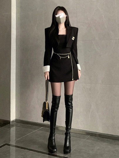 HOTSPOT~弹力靴过膝长靴女防水台厚底瘦瘦靴高跟皮靴高筒骑士靴女