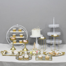 Platinum combination wedding dessert table ornaments European cake stand wedding dinner set display stand
