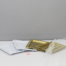 Lace side rectangular pallet rack metal European cake plate pastry plate pastry plate snack display plate biscuit plate