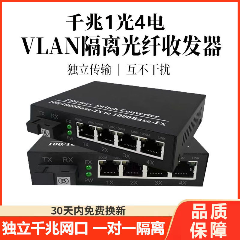 Physical Isolation Gigabit 1 Optical 4 Electrical Single-Mode Single-Fiber Optical Transceiver Network Port Isolation 1-to-1 Connection to Fiber Switch Physical Isolation Gigabit 1 Optical 4 Electrical Single-Mode Single-Fiber Optical Transceiver Network Port Isolation 1-to-1 Connection to Fiber Switch