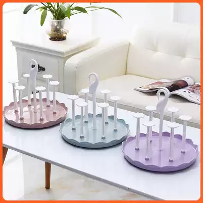 Glass rack Rotating teacup storage dust-proof drain rack Upside-down cup rack Living room cup tray