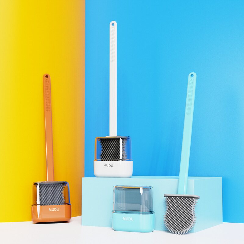 Silicone gel No dead angle toilet Toilet Brush soft glue Brushed make-up room wall-mounted cleaning brush Domestic toilet brush