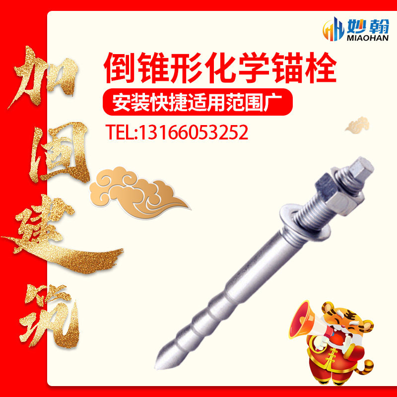Special inverted conical chemical anchor bolt styled m10 bolt m12 stainless steel screw rod m16 long screw m20 anchorage glue